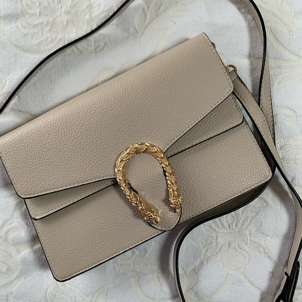 Nude Snake Buckle Crossbody